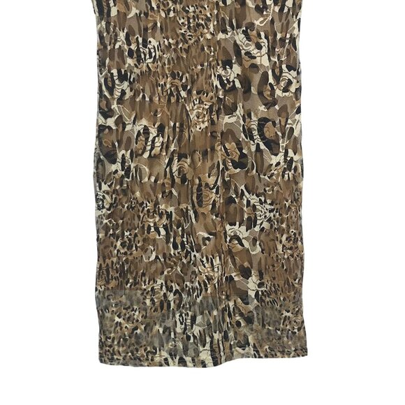 Poof Apparel Leopard Print Dress Small Brown New Lace-Back - Picture 4 of 10